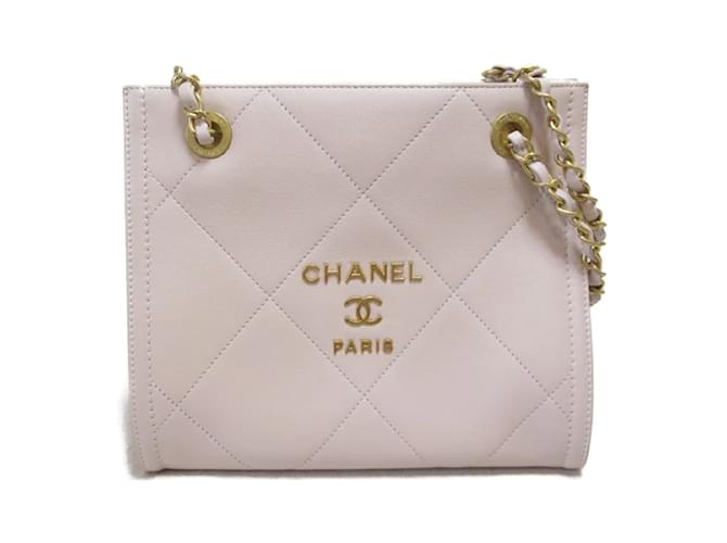 Chanel Bolsa de ombro com corrente matelassé AS2750 Rosa Couro  ref.1205769