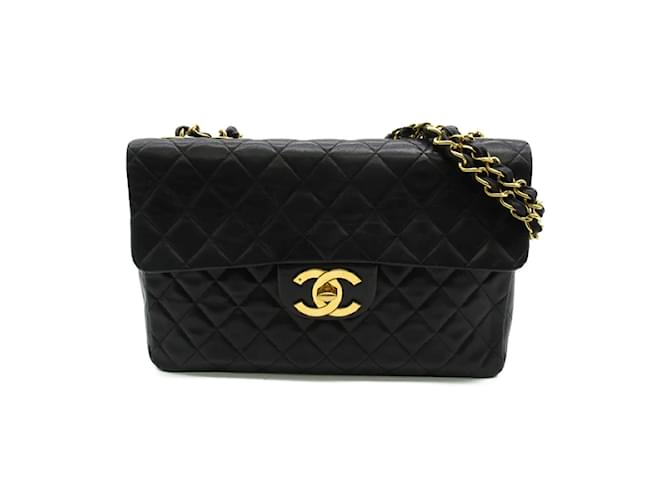 Chanel Maxi Classic Flap Bag Black Leather Lambskin  ref.1205777