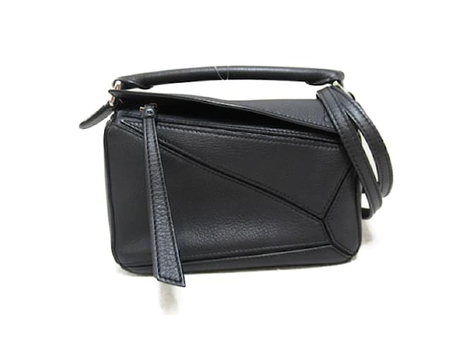 Loewe Mini Leather Puzzle Bag 322.30.U95 Black  ref.1205778