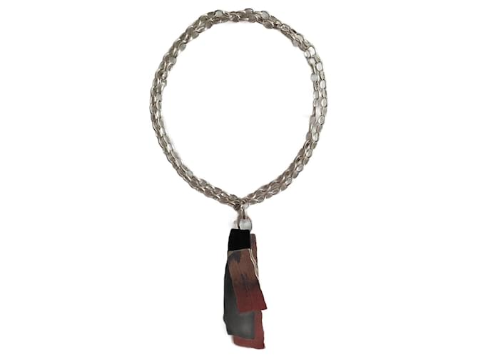 Chain necklace with pendant MAX MARA. Silvery Metal  ref.1205818