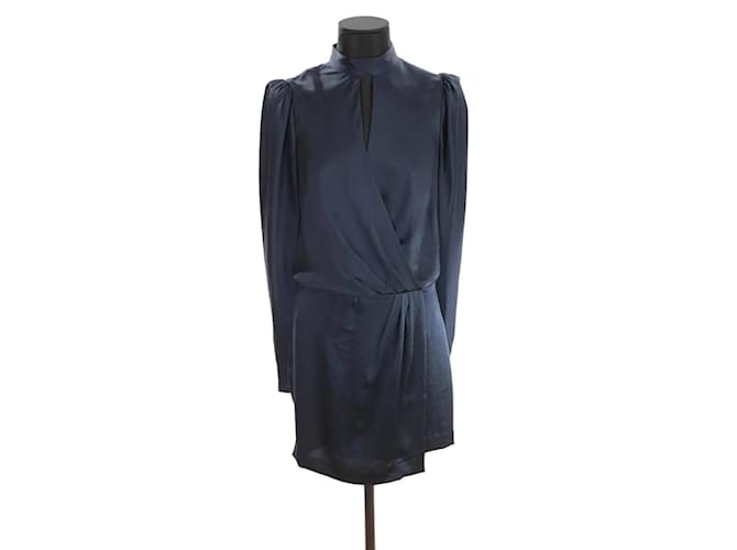 Frame Denim Silk dress Blue  ref.1205905