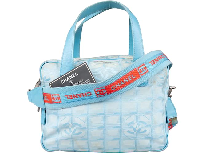 Chanel Blue Travel Line Mini-Handtasche Blau Leinwand  ref.1205991