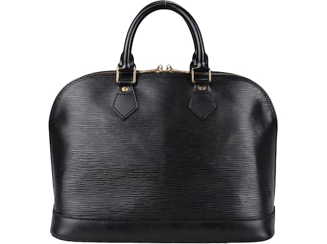 Louis Vuitton Noir Epi Leather Alma PM Handbag Black Cloth  ref.1206008