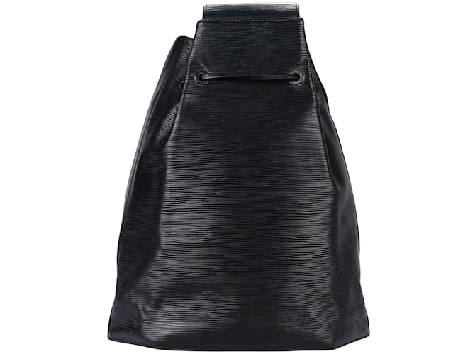 Bolso Louis Vuitton Noir Epi de cuero Sac a Dos Negro Lienzo  ref.1206012