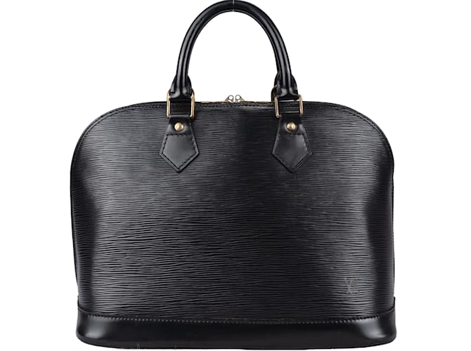 Louis Vuitton Noir Epi Leather Alma PM Handbag Black Cloth  ref.1206029