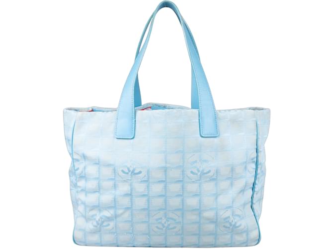 Chanel Travel Line Shopper Bag Blue Cloth  ref.1206030