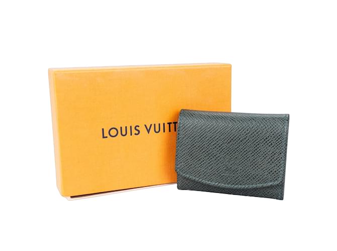 Louis Vuitton Estojo de abotoaduras Taiga verde Metal  ref.1206040