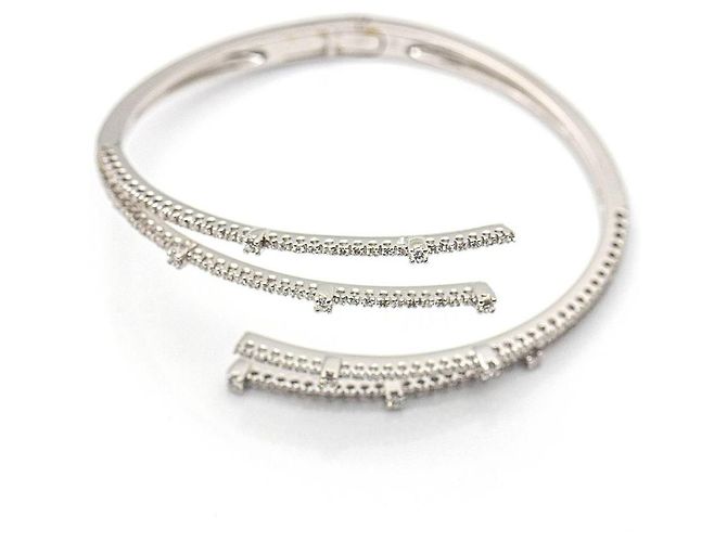 Autre Marque Bracciale RAY in Oro Bianco e Diamanti. Argento