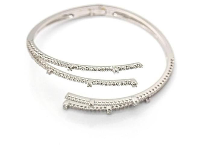 Autre Marque Bracelet RAY in White Gold and Diamonds. Silvery  ref.1206482