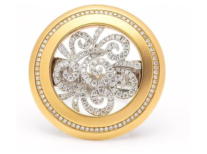 Autre Marque AVENNE Ring in Two-tone Gold and Diamonds. Golden Yellow gold Pink gold  ref.1206536