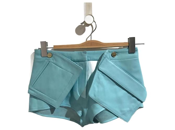 Pantalones cortos JACQUEMUS.Cuero XS Internacional Azul  ref.1206579
