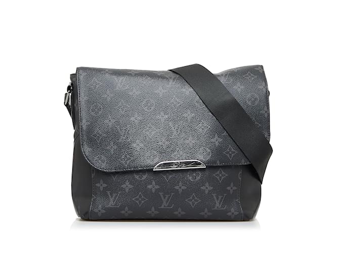 Schwarze Louis Vuitton Monogram Eclipse Explorer PM Umhängetasche Leder  ref.1206594