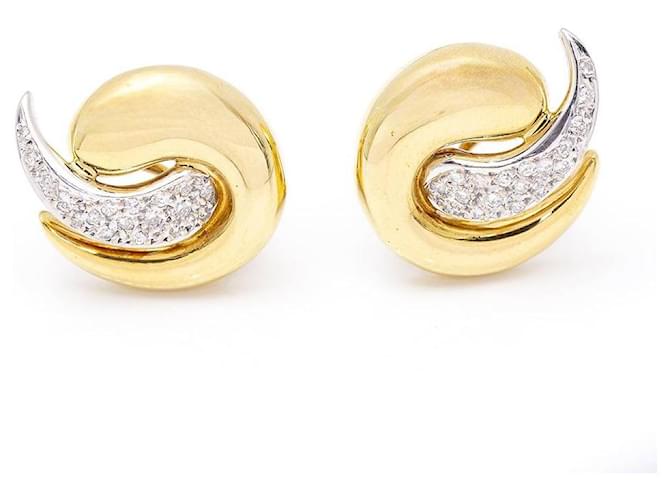 Autre Marque Gold earrings with diamonds. Golden Yellow gold  ref.1206668
