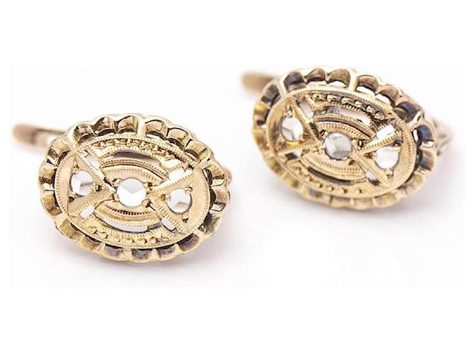 Autre Marque Vintage 20 Earrings in yellow gold. Diamond  ref.1206743