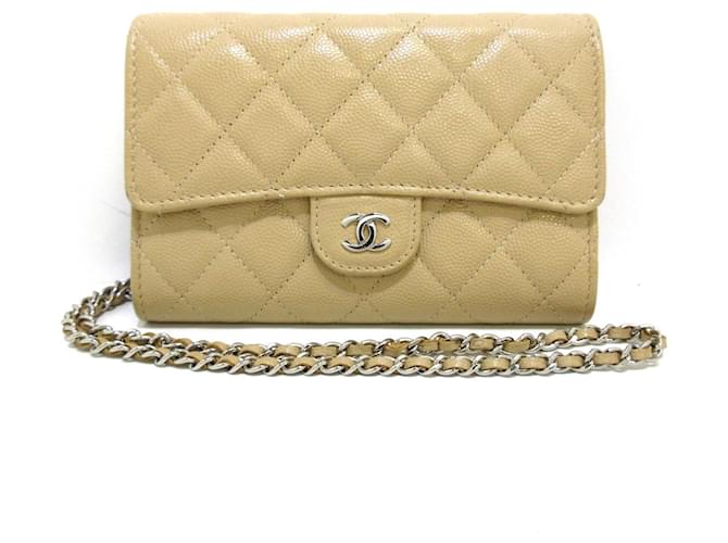 Timeless Chanel intemporal/clássico Bege Couro  ref.1131633