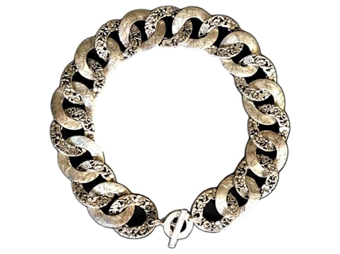 Kenzo Collar de flores Plata Metal  ref.1179234