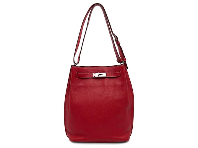 Hermès Rouge Togo So Kelly 22 Cuir Veau façon poulain  ref.1191279