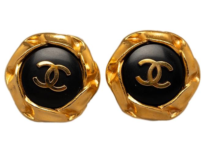 Brincos Chanel Gold CC Clip On Metal Banhado a ouro  ref.1191297
