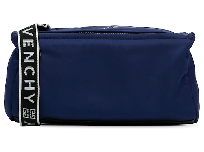 Givenchy Blue Mini Nylon Pandora Crossbody Bag Dark blue Cloth  ref.1200624