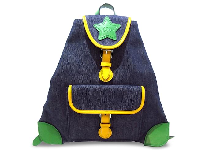 Gucci Blue Kids Denim Backpack Cloth  ref.1200992