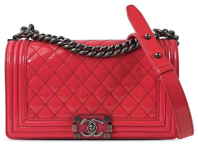Chanel Red Medium Patent Boy Flap Leather Patent leather  ref.1200998