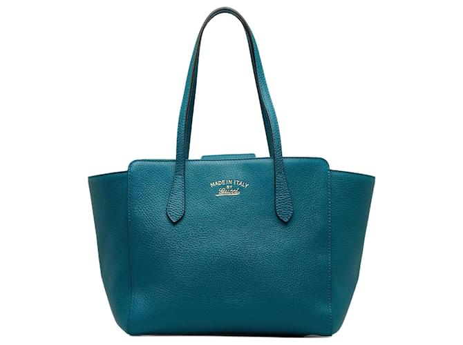 Blaue mittelgroße Swing-Tasche von Gucci Marineblau Leder Kalbähnliches Kalb  ref.1202744