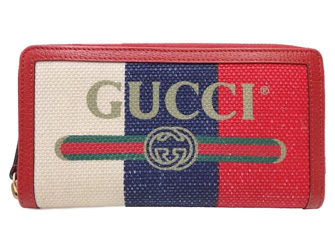 Gucci Reißverschluss herum Rot Leinwand  ref.1204918