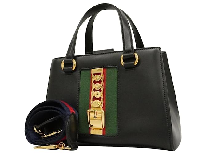 Gucci Sylvie Black Leather  ref.1206364