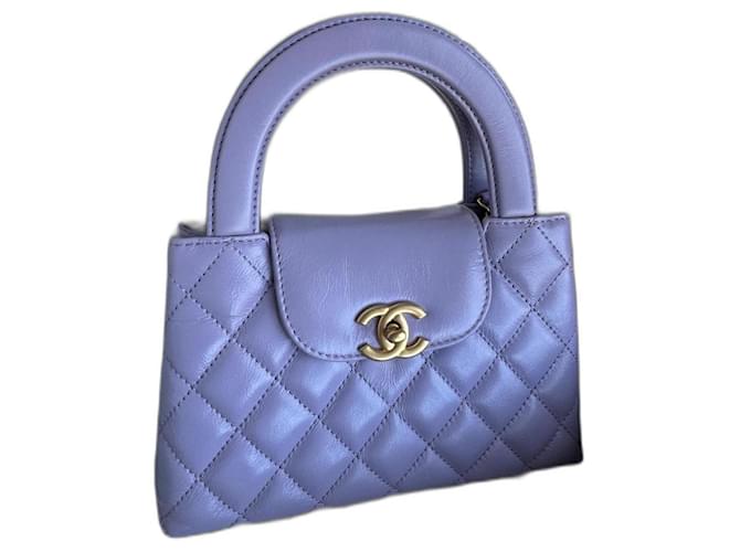 Mini bolsa de compras Chanel Lavanda Couro  ref.1206524