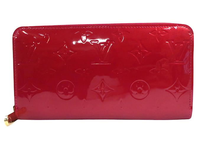 Louis Vuitton Zippy Wallet Cuir vernis Rouge  ref.1206534