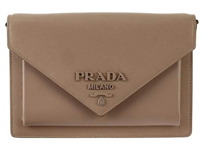 Prada-Umschlag Beige Leder  ref.1206619