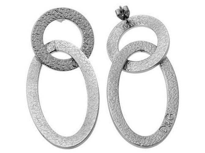 Raffinierte DOLCE & GABBANA Wisp DJ Stahlohrringe0823 Silber