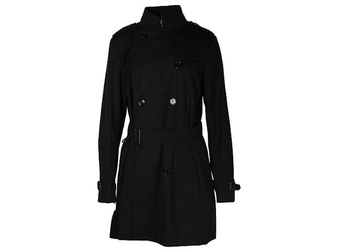 Burberry Double-Breasted Trench Coat in Black Cotton   ref.1206849
