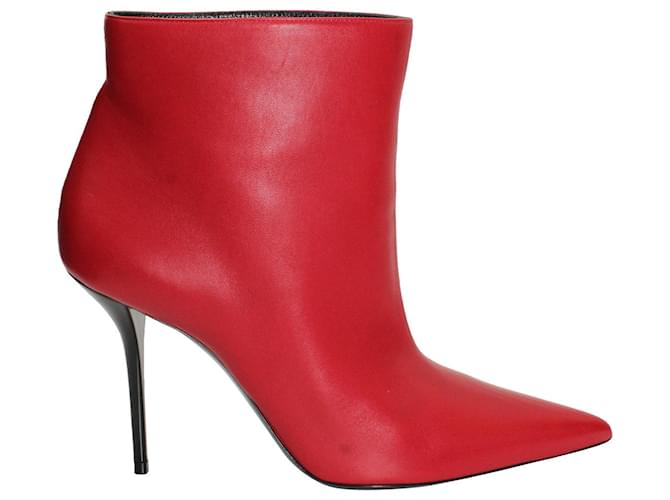 Saint Laurent Pierre 95 Ankle Boots in Red Leather  ref.1206854