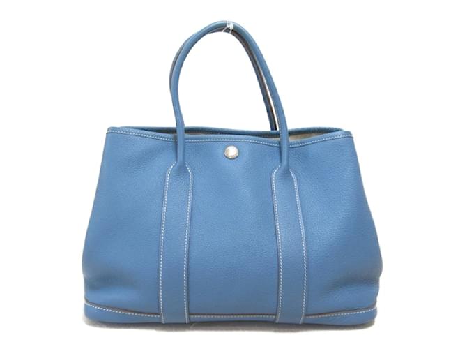 Hermès Negonda Garden Party 30 Blue Leather  ref.1206882