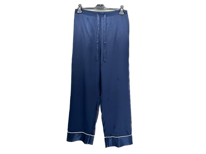 Autre Marque LILYSILK Pantalon T. ca 44 silk Soie Bleu Marine  ref.1206912