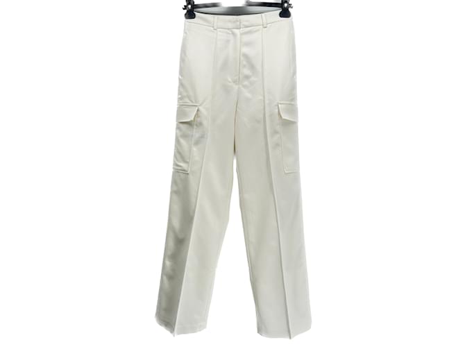 Autre Marque NON SIGNE / UNSIGNED  Trousers T.International S Polyester White  ref.1206936