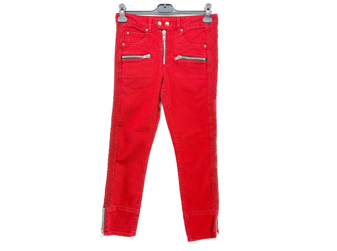 ISABEL MARANT ETOILE  Jeans T.fr 38 Denim - Jeans Red  ref.1206948