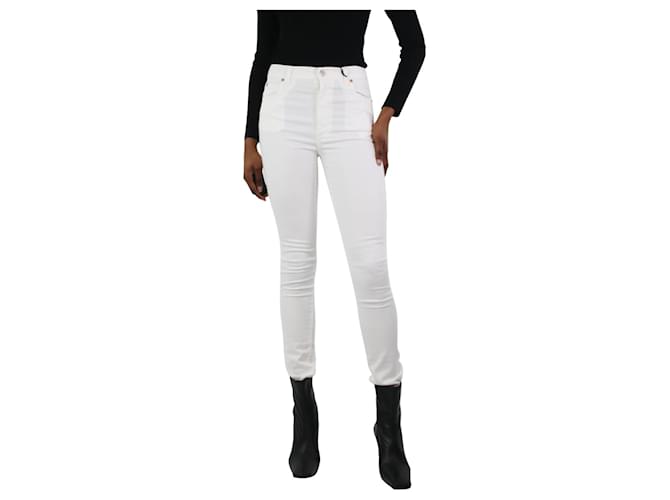 Gucci Pantaloni bianchi a gamba slim - taglia UK 6 Bianco Cotone  ref.1206975