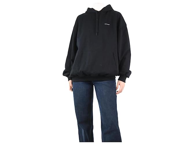 Balenciaga Black oversized logo hoodie - size XS Cotton  ref.1206980