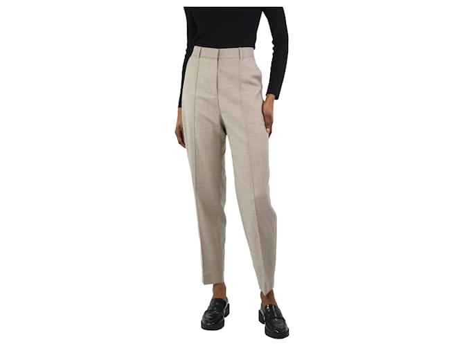 Totême Light grey sewn pleat wool trousers - size UK 6  ref.1206986