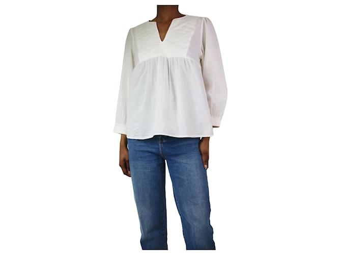 Ba&Sh Blusa de algodón blanca - talla XS Blanco  ref.1206993