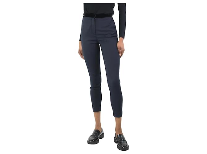 Sandro Navy blue cropped trousers - size UK 6 Polyester  ref.1206994