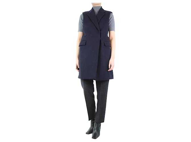 Joseph Navy blue sleeveless felt coat - size UK 10 Wool  ref.1207004