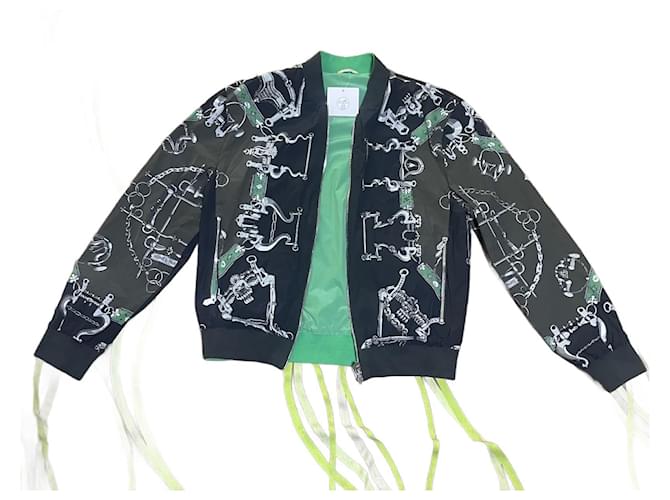 Hermès Reversible Hermes bomber jacket Black Nylon  ref.1207010