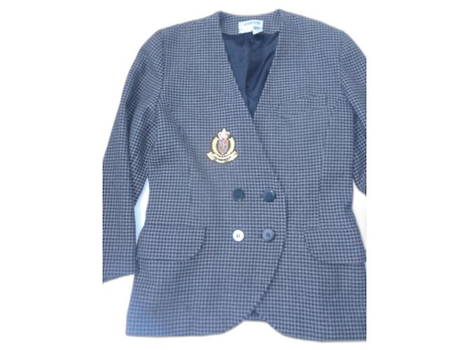Synonym jacket by Georges rech 38 black houndstooth light gray and medium wool