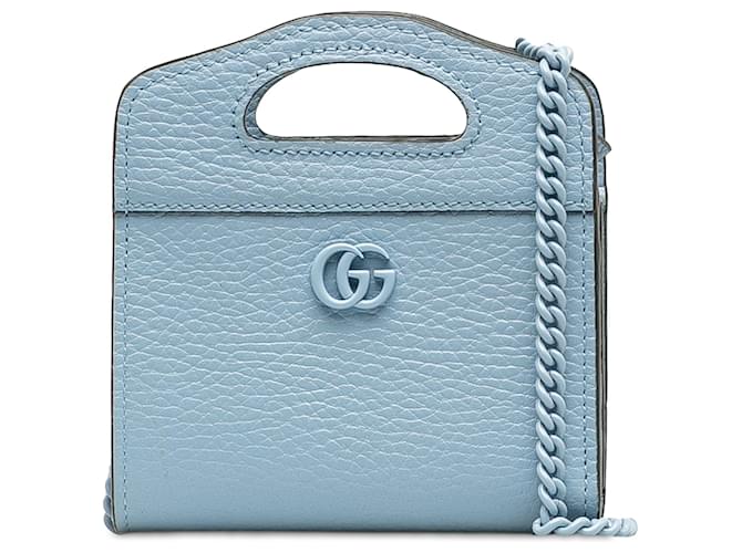 Bolso satchel GG Marmont azul de Gucci Cuero Becerro  ref.1207058