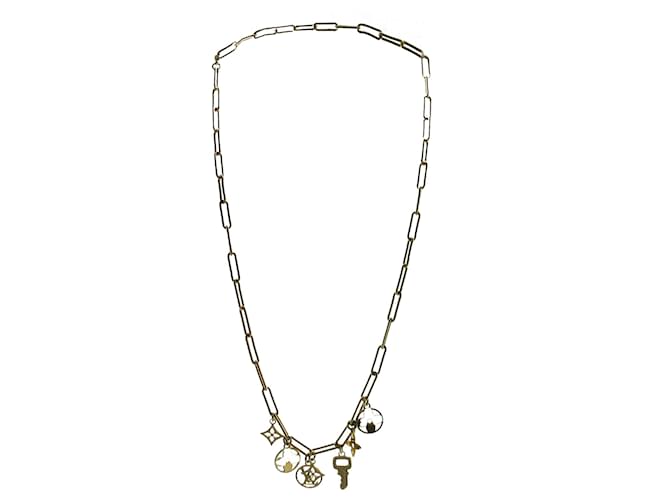 Louis Vuitton Gold Monogram Collier Roman Holiday Necklace Golden Metal Gold-plated  ref.1207113