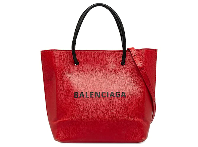 Bolsa de compras Balenciaga Red XXS Vermelho Couro Bezerro-como bezerro  ref.1207139