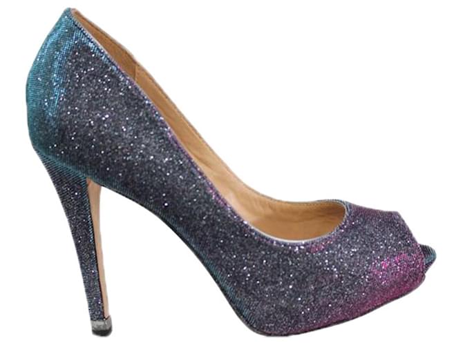 Autre Marque Shimmery Open Toes Pumps Pink Leather  ref.1207168